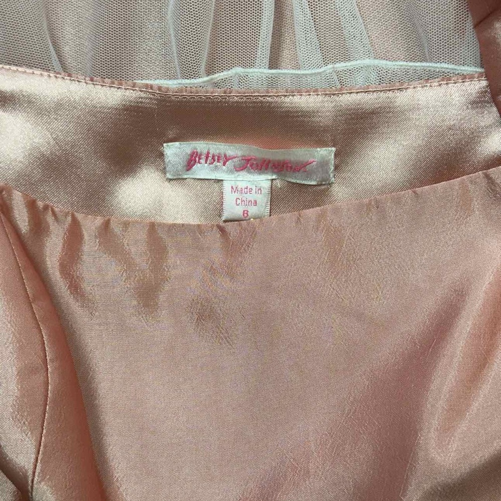 Betsey Johnson Pink Satin Ruffle Cocktail Dress - Picture 6 of 11